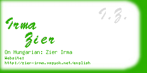 irma zier business card